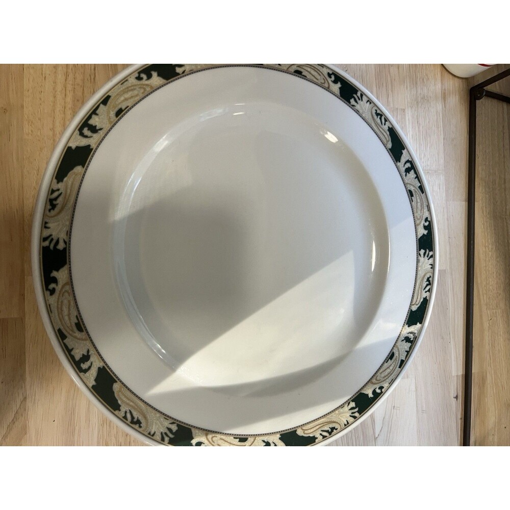 Eschenbach Germany 12.5" Charger plate dish green ivory gold MULTIPLE